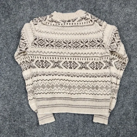 Polo Ralph Lauren Sweater Womens XS Beige Fair Isle Knit Crewneck Nordic - Picture 3 of 7